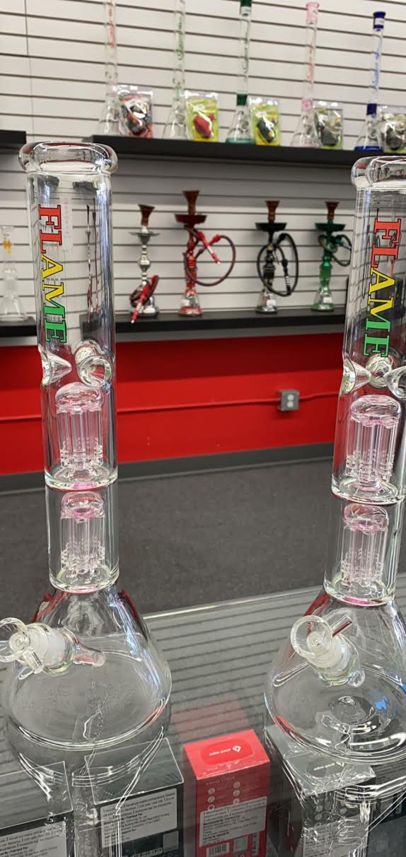 FLAME DOUBLE TREE PERC BONG