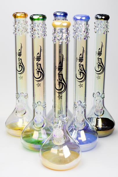 19" Genie Metallic 7 mm glass round glass bong
