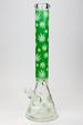 18" Leaf Patterned Glow in the dark 7 mm glass bong