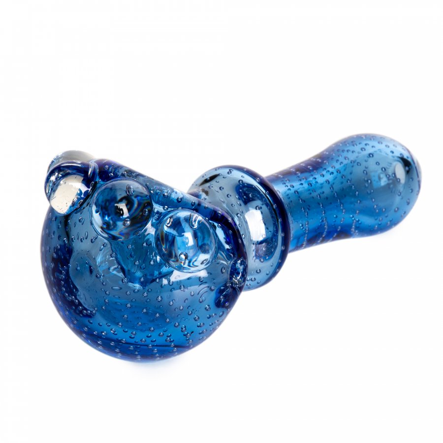 4" Full Colour Bubble Tech Spoon Hand Pipe Blue