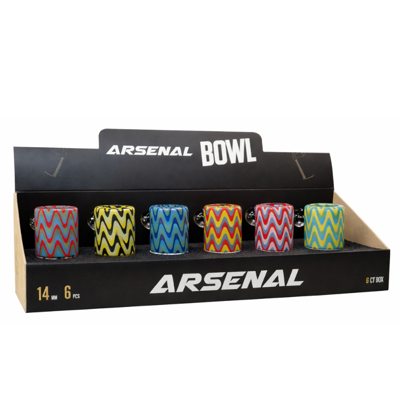 14mm Arsenal Zig-Zag Marble Glass Bowl