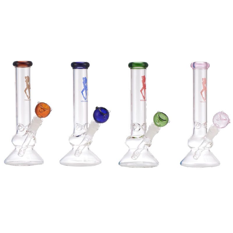 10″ Volcano Glass Bong with Bowl – Assorted (AK2034)
