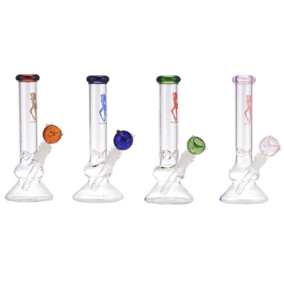 10″ Volcano Glass Bong with Bowl – Assorted (AK2034)