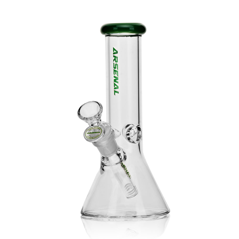 8" Arsenal Colored Rim Glass Beaker