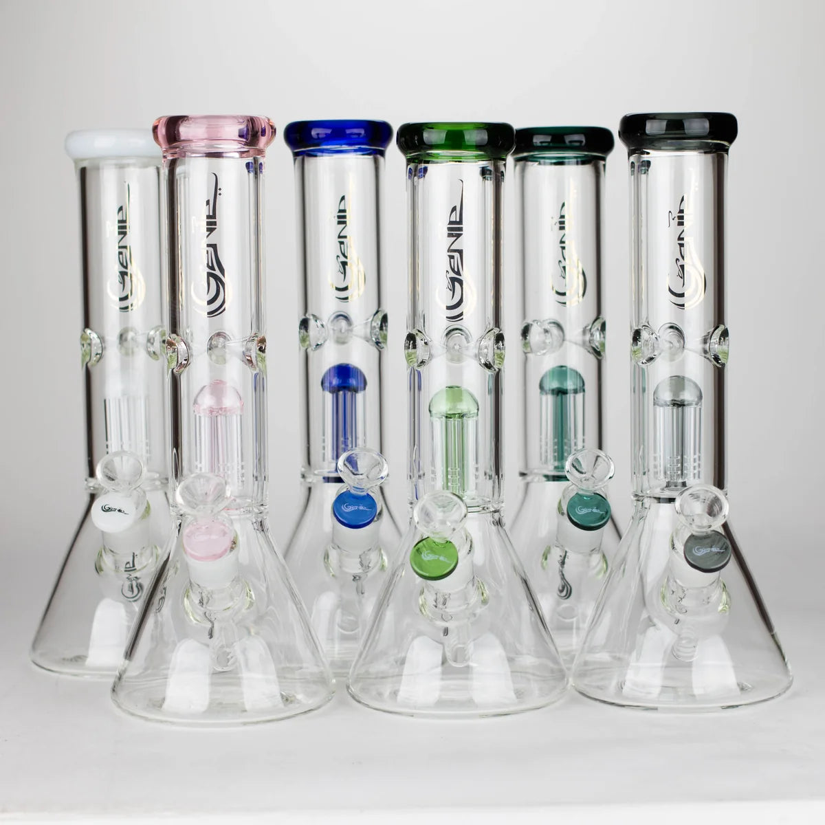 12" GENIE TREE COLOR ACCENTED GLASS WATER BONG