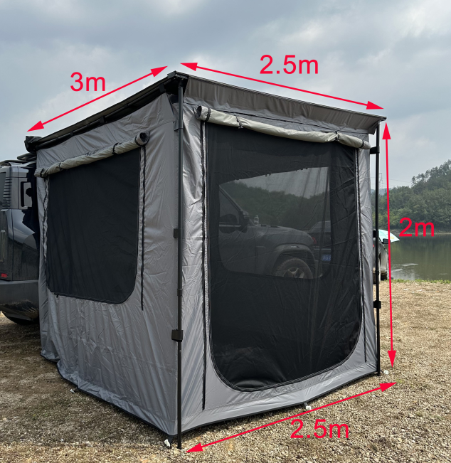 Awning room attachment for awning