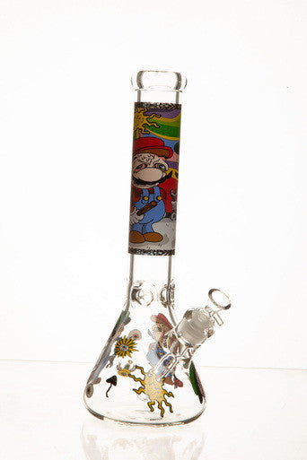 14" 7mm Dope Cartoon Glass Bong