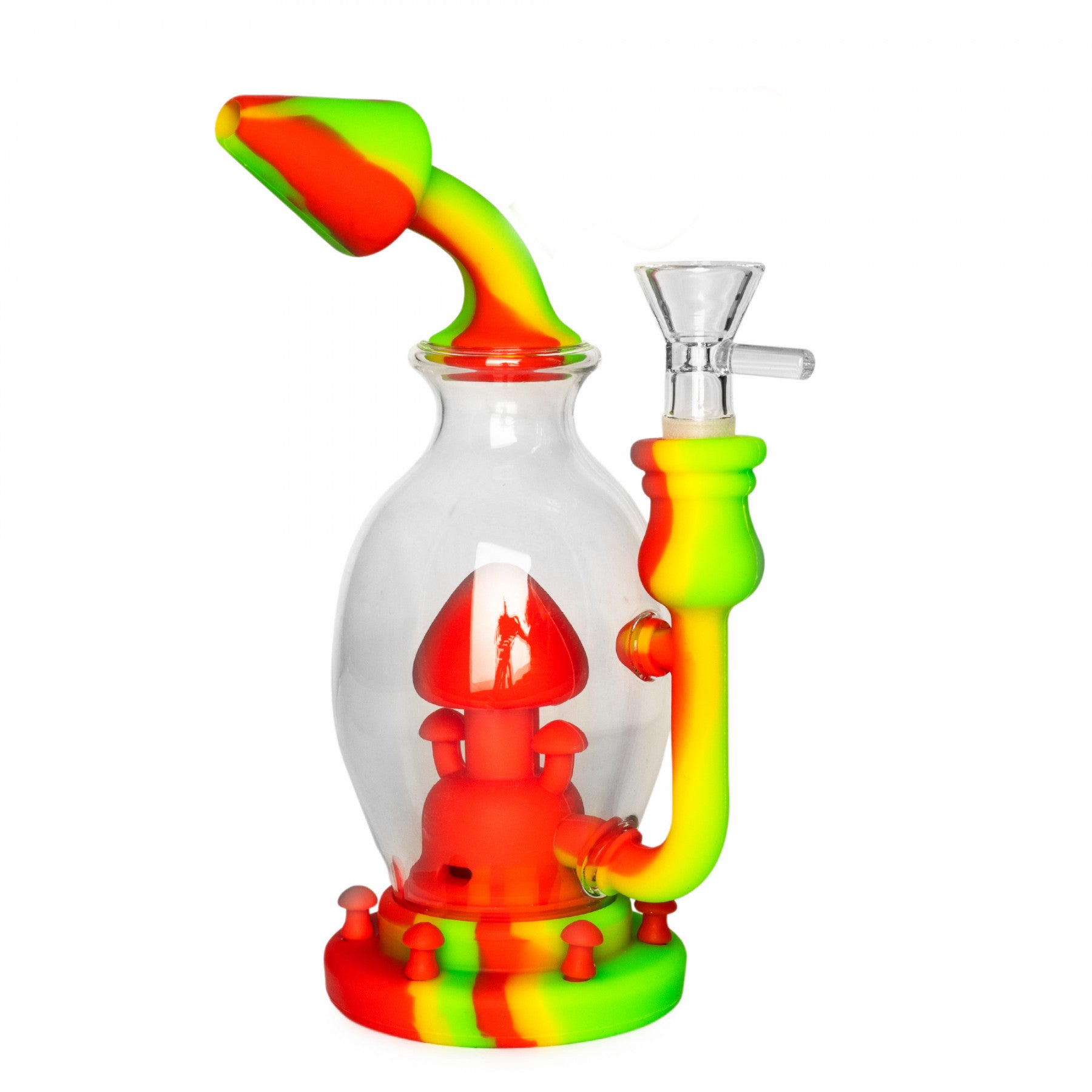 8" Mushroom Bubbler Rasta