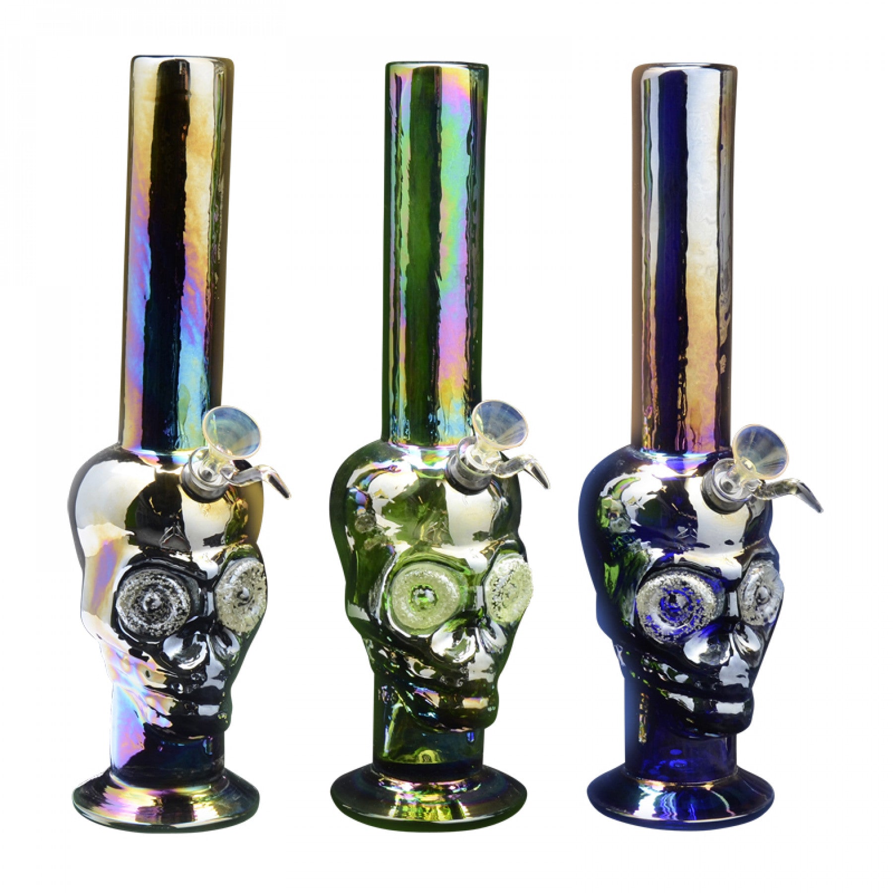 13" Platinum Metallic Skull Tube