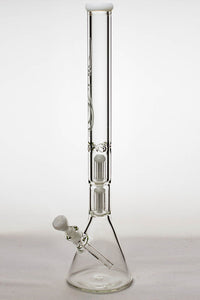 24" genie double 6 arms heavy glass water beaker bong