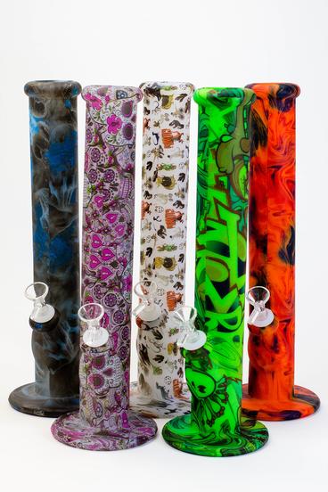 14" Straight tube silicone water bong