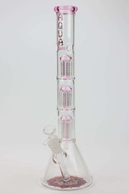 13.5" AQUA 5mm Triple tree arms percolator glass water bong