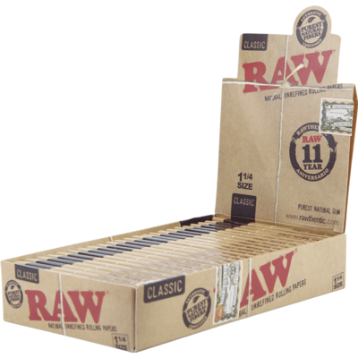 Raw 1-1/4 – CLASSIC AND UNBLEACHED Rolling Papers (CP1055)