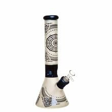 14" Mandala Electric Blue Glass Bong