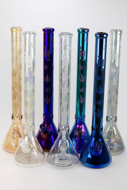 24" Infyniti leaf 7 mm metallic glass water bong