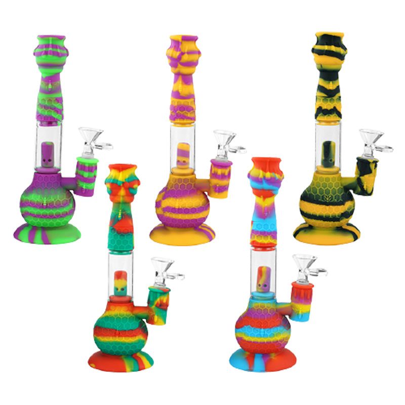 Honeycomb Silicone + Glass Bong (AK2168)
