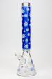 18" Leaf Patterned Glow in the dark 7 mm glass bong