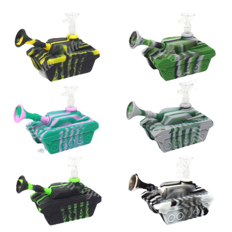 Silicone Tank Dab Rig – 4.2″ w/ Glass Bowl (AK2135)