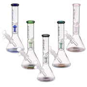AQ003-Aqua Glass Beaker Bong with 5 Arm Percolator And Ice Catcher