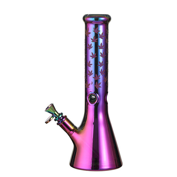 Xtreme Glass Beaker Bong- XTR210 Pink Rainbow