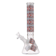 14″ 4MM Stone Works Glass Beaker Bong – Native Design- AK19-308-J